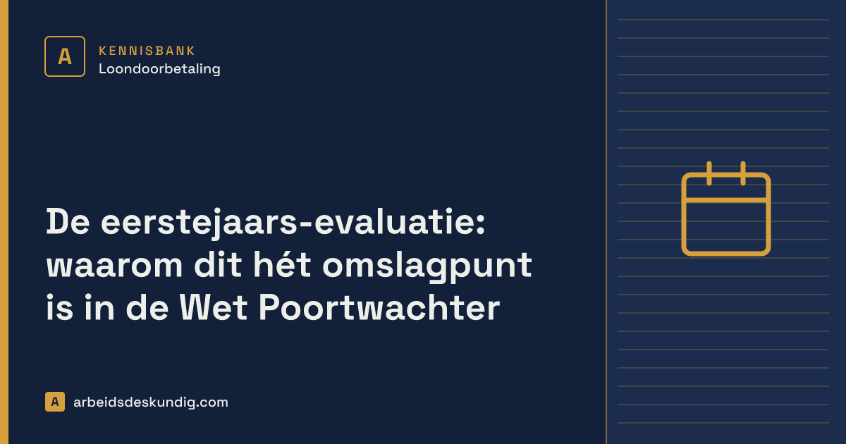Kennisbank: De eerstejaars-evaluatie: waarom dit hét omslagpunt is in de Wet Poortwachter