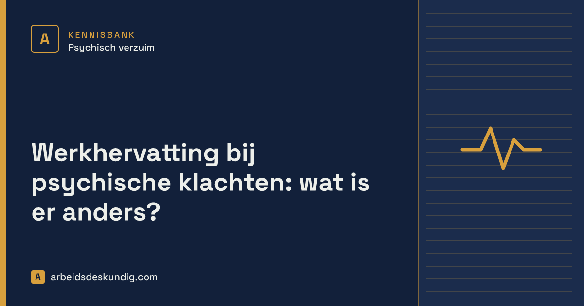 Kennisbank: Werkhervatting bij psychische klachten: wat is er anders?